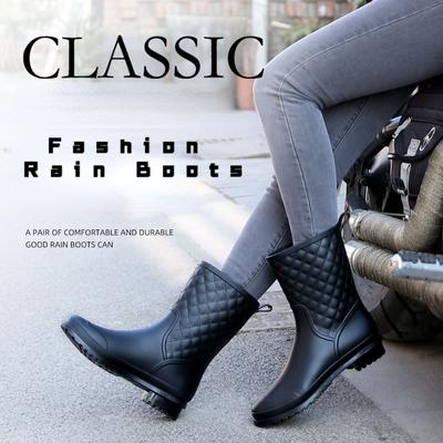 2025 Новые женские дождевые сапоги Модные Нескользящие женские сапоги Клетчатые Повседневные Резиновые туфли Удобные Износостойкие Женские Водонепроницаемые туфли