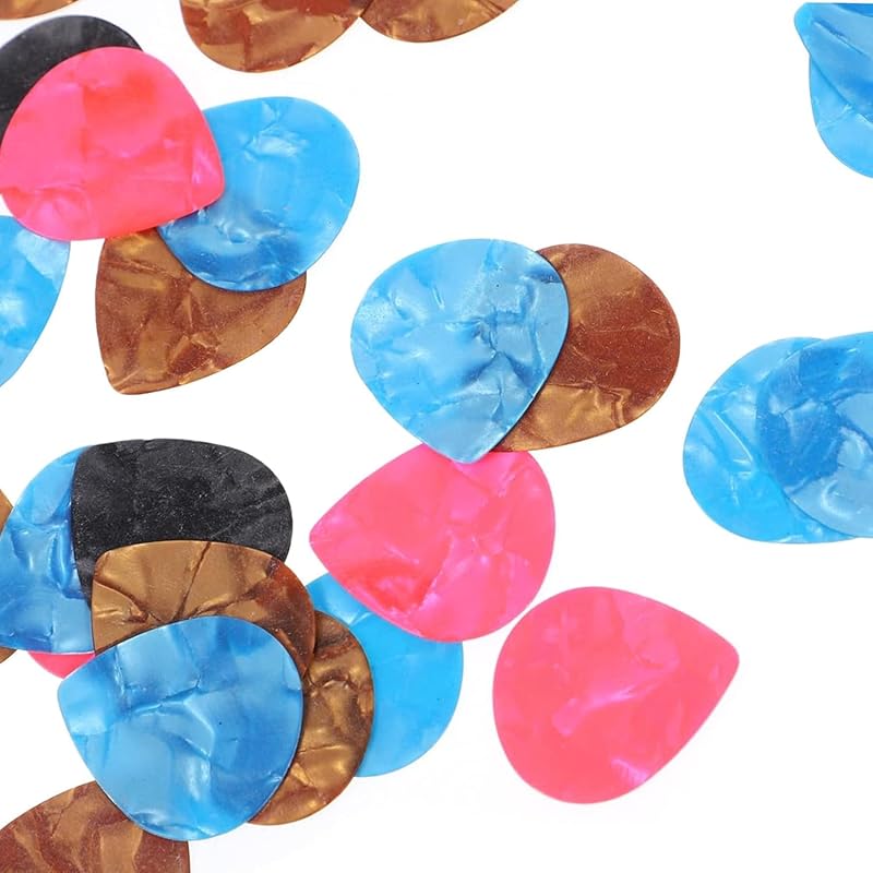 Набор из 15 медиаторов для гитары, толщина каждой 0,5 мм, 0,75 мм, 1,0 мм, 5 штук, цветной, случайный цвет, материал ячеек Ridori