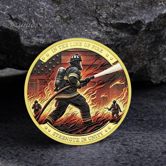 1 Pc/3 Pcs/5 Pcs Firefighter Souvenir Coin Fireman Rescue Department Souvenir Coin Lightweight Firefighter Collectible Coin for Boss Day Employee