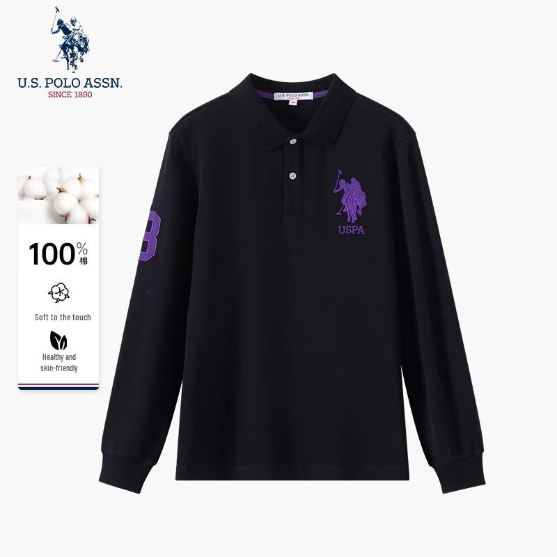U.S. Polo Assn. Мужская хлопковая рубашка-поло с длинным рукавом