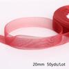 Satin Edge Sheer Organza Ribbon Bow Craft 20mm Chiffon Roll Sewing Fabric Accessorie Gift Wrap