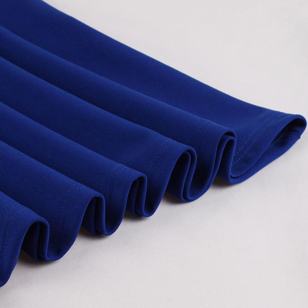 Платье-миди в стиле 50-х годов для женщин, с v-образным вырезом и рукавами 1/2, с поясом, расклешенными вечерними платьями, женская одежда для вечеринок и выходов в свет