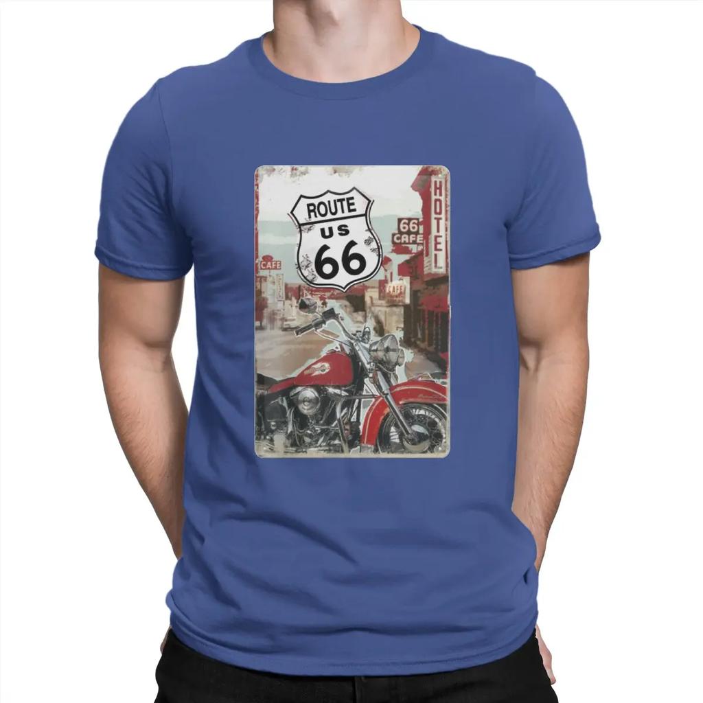 Men's T-Shirts Famous Highway Crazy Cotton Tees Short Sleeve Vintage 66 Route T Shirts Crew Neck Clothes Gift Idea