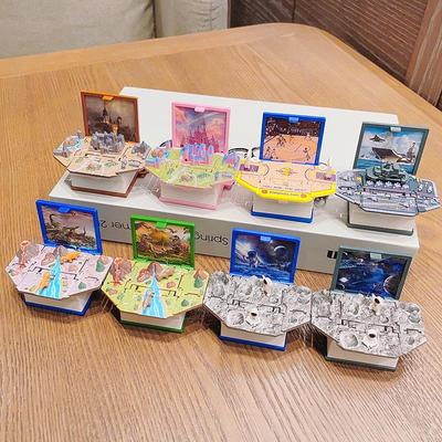 Брелок в виде 3D всплывающей книги: Баскетбол, Замок, Парусник, Динозавр, Подвеска-пазл на космическую тематику