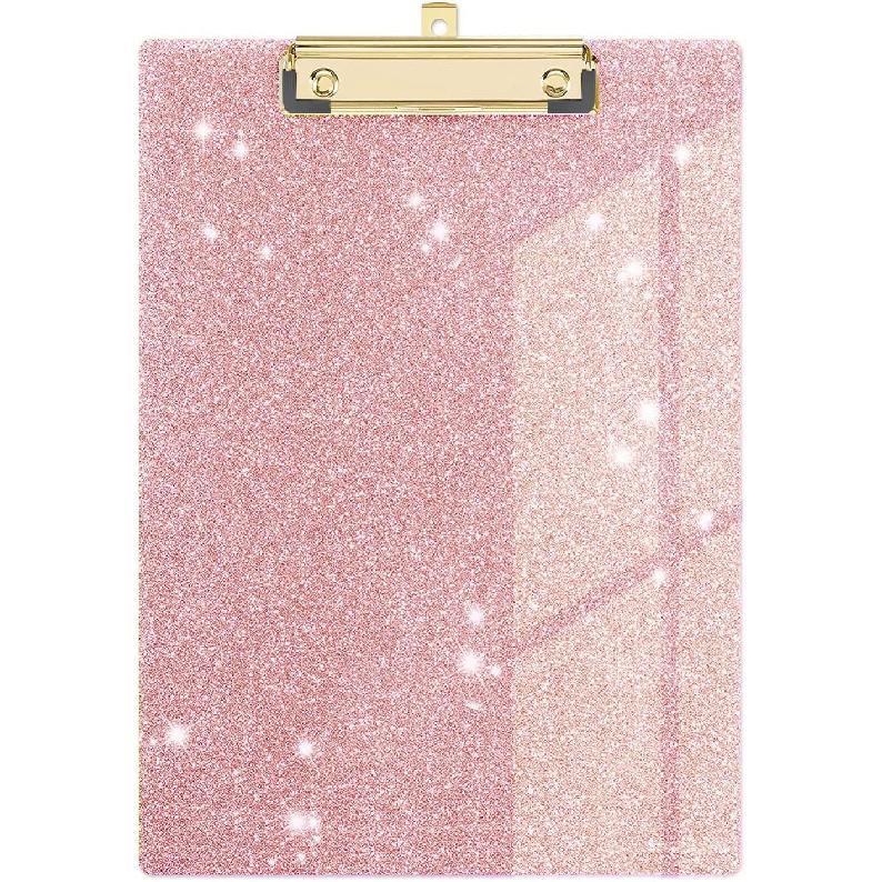 Cute Clipboard Leopard Wood Design Decorative A4 Letter Size Clip Boards for Classroom Office, Standard Size 9" x 12.5" with Low Profile Metal Clip -