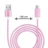 Micro USB Cable for Blu Studio Mega 2018 Braided Nylon USB Cable 1.3 Meter Fast Charge-Data Transfer Cable - PINK