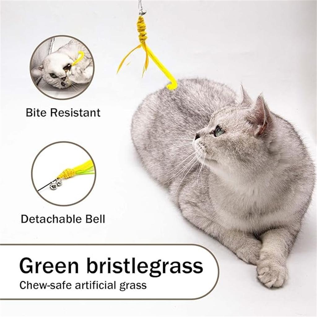 Набор игрушек-палочек для царапания, кусания и пинания, сменные насадки с зеленым цветом для дразнилки, интерактивная игрушка для , тревоги и