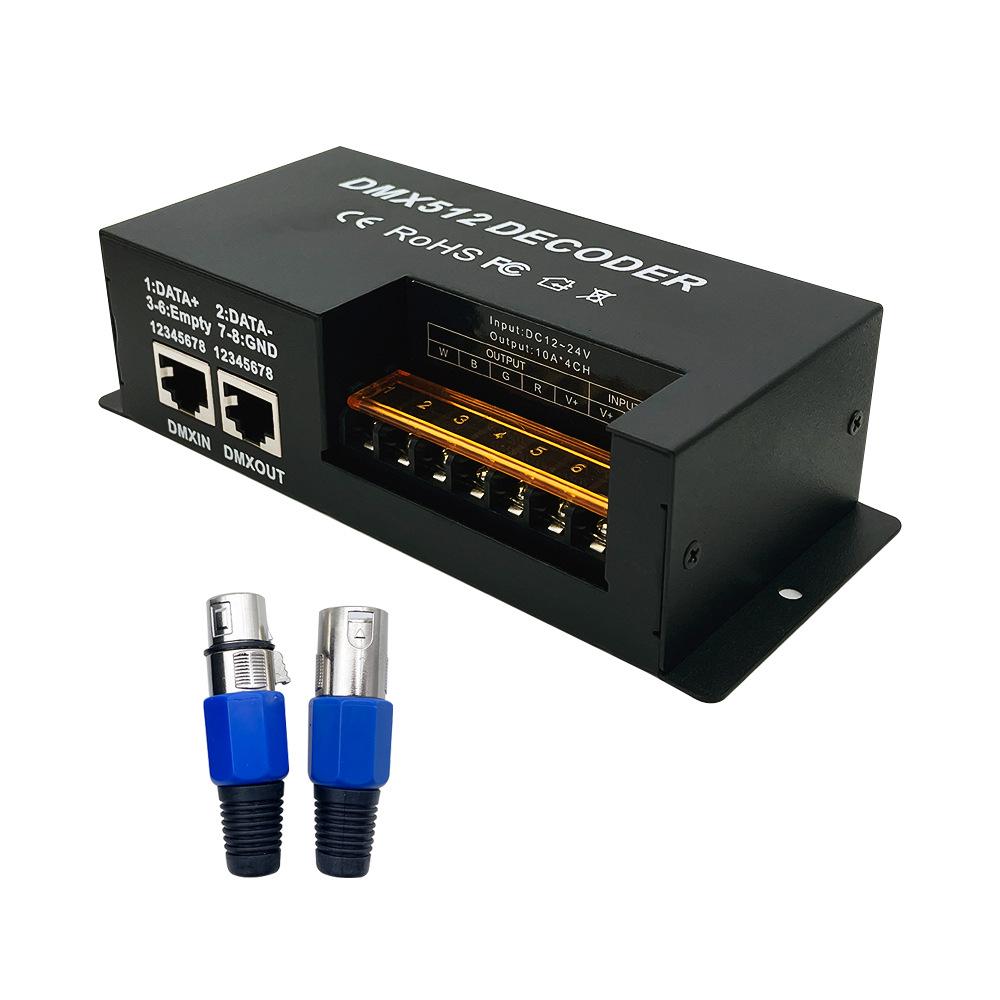 Aonengda DMX512 RGB/RGBW Светодиодный Декодер и Контроллер, DC12-24V, 3/4x10A