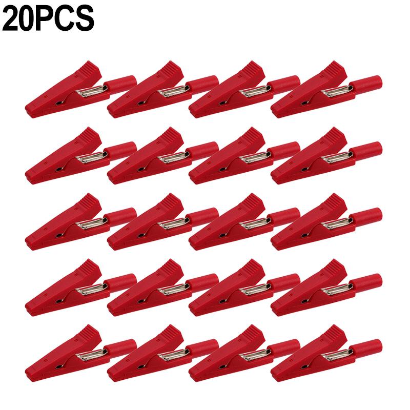 Insulated Alligator Clip Battery Electrical Testing Clip Banana Plugs Adapter Crocodile Clamp Probe Connector Banana Socket Jack