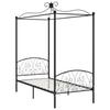 Black Metal Canopy Bed Frame 90 x 200 cm