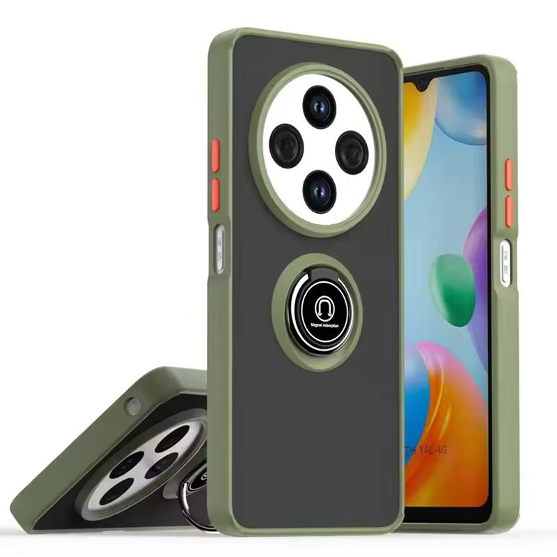 Translucent Shockproof Hard Case with Metal Stand for Poco X7 Pro X6 Pro C75