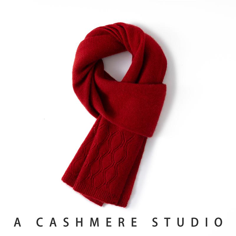Women's 100% Pure Cashmere Scarf - Warm, Versatile Knit for Autumn/Winter Fashion