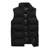 Men's Winter Stand Collar Solid Color Thickened Waistcoat - Warm Sleeveless Cotton Vest