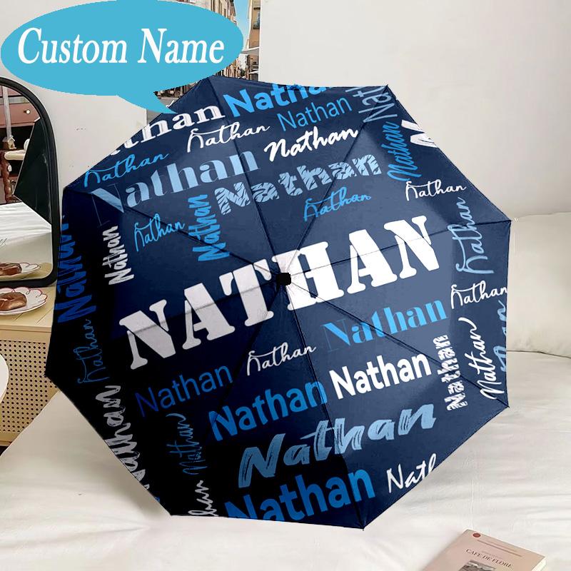 Custom Name Umbrella Your Name Art Design Umbrella 8-Frame for Travel, Camping, Casual Lightweight Portable, Essential for Family Gifts