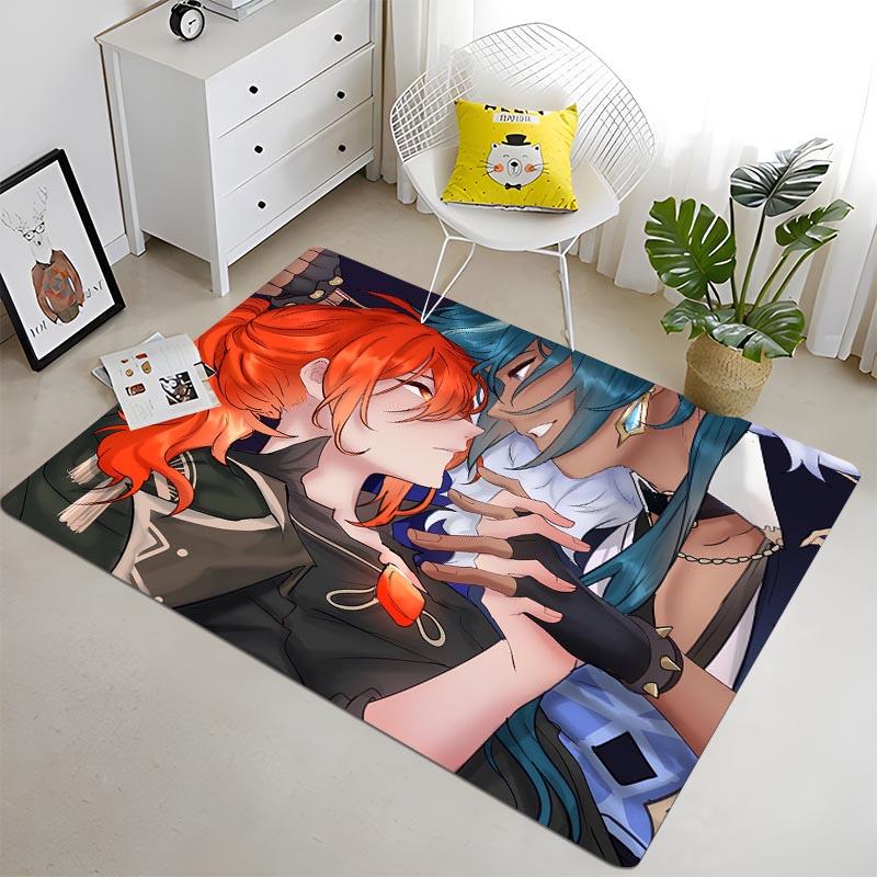Аниме-игра Genshin Impact Area Rug Напольный коврик Ковер для спальни Детская игровая зона Ковер Ковер из пены с эффектом памяти Ковер в стиле аниме
