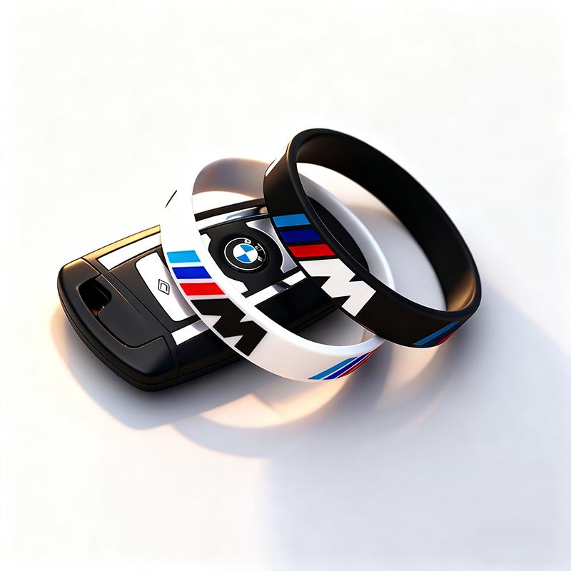 1/2Pcs M Power Rubber Stretch Wristbands Sports Bracelet Decoration Stickers For BMW G30 G32 G01 G02 G05 G06 G07 G26 G23 G22 F40 AP9
