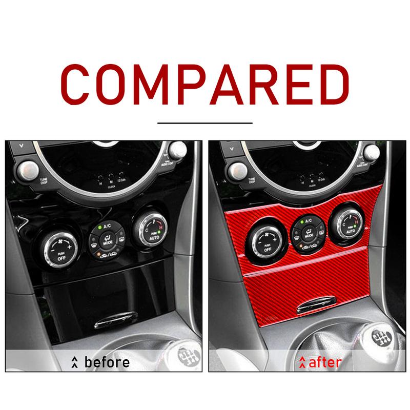 For Mazda RX-8 2004 2005 2006-2011 AC Knob & Storage Box Real Carbon Fiber Anti-Scratch Wear Resistant Interior Car Accessories