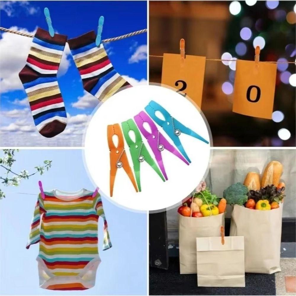 24/48/60Pcs Heavy-Duty Clothespins Mixed-Color Clothes Clips Windproof Clothes Pegs Crafts