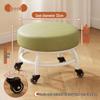 Swivel Caster Low Stool with Wheels - Adjustable Mobile Round Seat for Living Room, Children's Play Area, or Household Use.