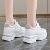 Мода Мода Платформа на воздушной подушке Спортивная обувь для женщин Сетчатые дышащие массивные кроссовки Женские Толстая подошва Противоскользящая Вулканизированная обувь