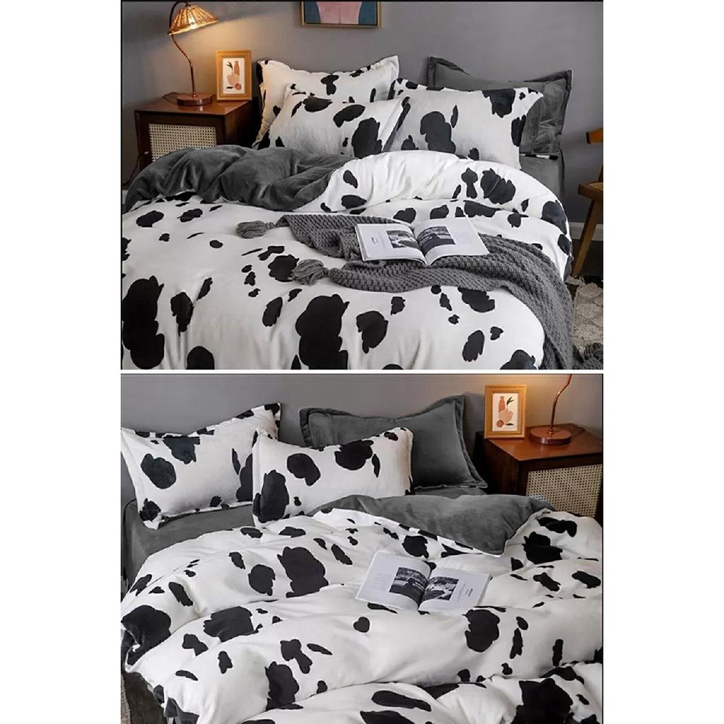 Комплект пододеяльников на подкладке, двуспальный, полный далматинец, белый