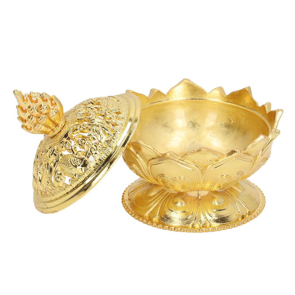 Винтажная подставка для благовоний в виде цветка из сплава для украшения дома, золото