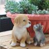 Cat and Dog Garden Sculptures Statues for Outdoor Patio Yard Lawn Home Decoration Animal Decorative Figurines Housewarming Gifts