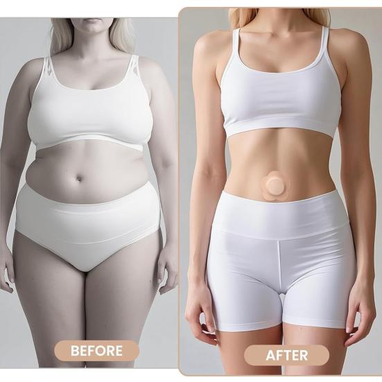 50Pcs Navel Patch Castor Oil Belly Button Patches Skin-friendly Castor Oil Therapy Pad Disposable Anti Leakage Pack Wrap for Home Travel