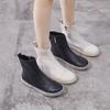 Женские короткие ботинки 2025 осень и зима коровья кожа говяжья подошва ботинки Мартин обувь с высоким верхом боковая молния ботильоны удобные универсальные повседневные модные
