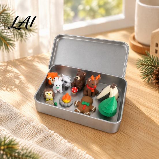 Meaningful Gifts for Family 3D Printed Miniature Christmas Nativity Scene Set in Tin Box Holy Religious Ornaments Figurines Holiday Tabletop