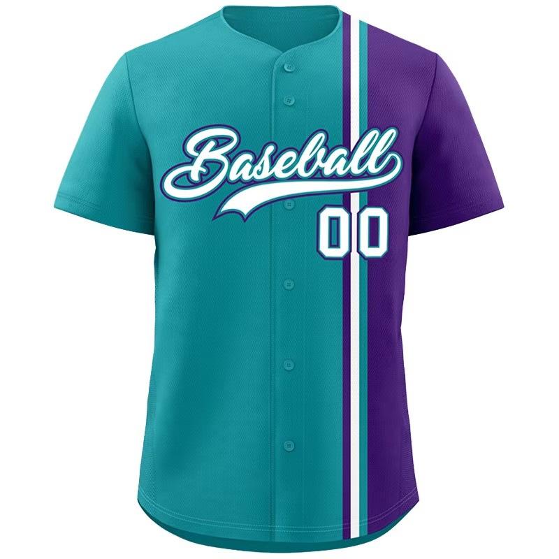 Trendy brand American baseball jersey short-sleeved cardigan Harajuku T-shirt street personality color matching jersey men's short-sleeved baseball