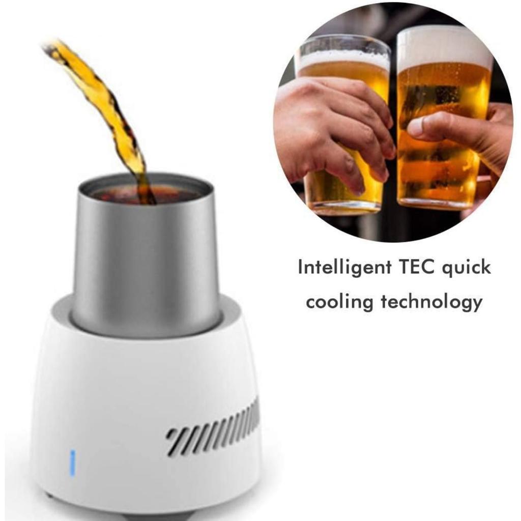 Iced Beer Wine Beverage Electronic Bottle Chiller, Portable Mini Refrigeration Rapid Cup Cooler, Desktop Fast Cooling Fridge Single Bottle Drink