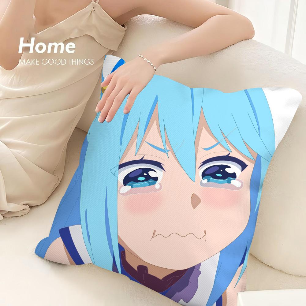 Новая аниме-наволочка K-Konosuba Декоративная диванная домашняя двусторонняя печать Плюшевая квадратная декоративная наволочка для подушки Декор для подушки