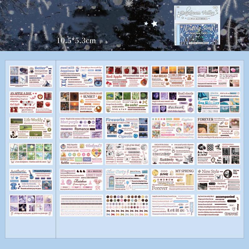 Lucky Clover Green Plant Element DIY Hand Account Stickers for Students Stationery Phone Shell Material Decoration Poster