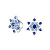 Christmas Holiday Party CZ Royal Ice Blue Aqua Cubic Zirconia Star Snowflake Stud Earrings No Earrings Silver Plated Brass Clip-on