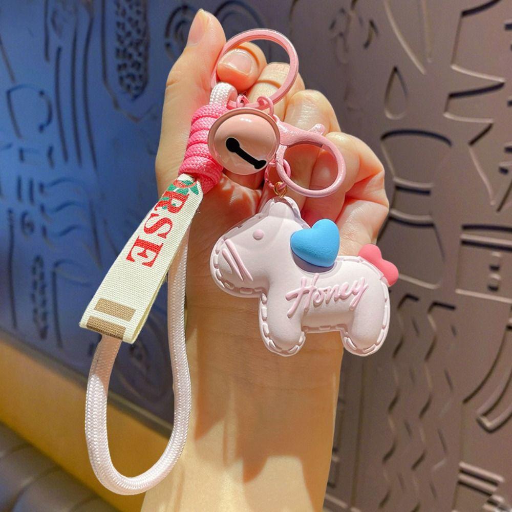 Candy Color Pony Resin Keychain Cute Design Horse Pendants Zodiac Pony Doll Keychain Accessory