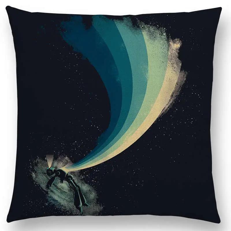 Latest Magical World Unknown Loch Ness  Colorful Pure Curiosity Cushion Cover Sofa Throw Pillow Case Big Octopus Zombie