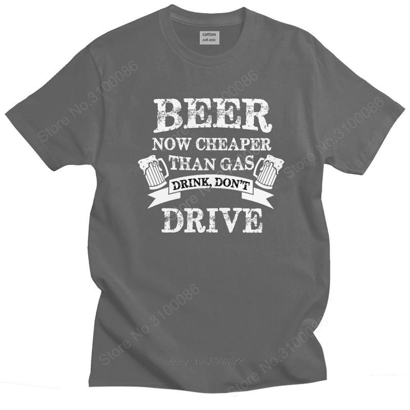 Fashion Beer Letter Tshirt Unisex Short Sleeved Printed Drink Lover Tee Tops Crew Neck Fitted  Cotton T Shirt  Merchandise
