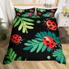 Cute Ladybug Duvet Cover Twin Queen Cartoon Animal Ladybird Insect Bedding Set Kawaii Wildlife Love Heart Print Comforter Cover