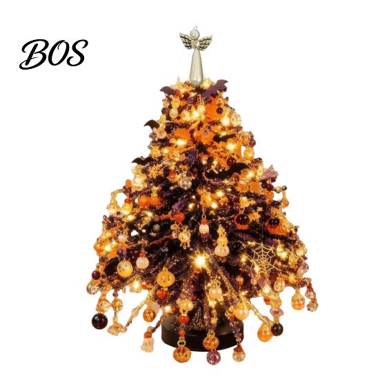 Christmas Ornament Making DIY Handmade Beaded Mini Tabletop Tree Kit, Crystal Bead Xmas Craft Jewelry Starter Kit Set, Desktop for Shelf Mantel Decor,
