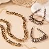 Trendy Geometric Earrings Necklace for Women, Retro, Sexy, Simple, Fashionable Temperament Earrings Necklace Bracelet Set