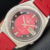 USED VINTAGE SEIKO 5 AUTOMATIC 7009A JAPAN MENS RED COLOR DIAL WATCH A433640-2 R118-a433640