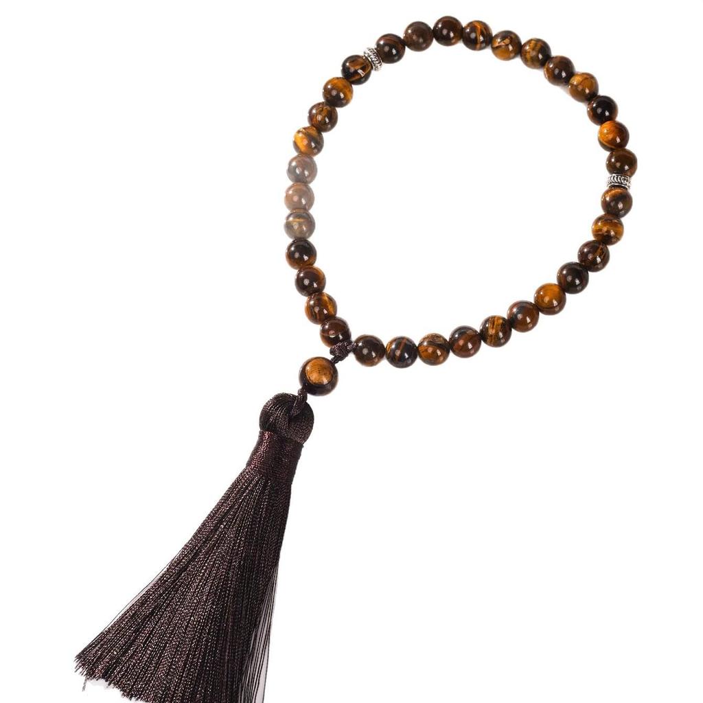 Космическое Парусное Плаванье Браслет из Натурального Кристалла с Бусинами для Молитвы из Африканской Сосны - 33 Бусины Дизайн Двойного Охвата