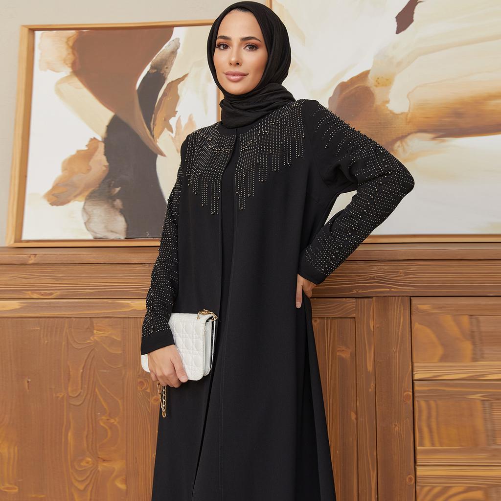 Large Size Women Stone Evening Dress Islamic Muslim Long Hijab Clothing New Season High Quality Invitation Fashion