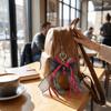 Hollow Design Ribbon Keyring Exquisite Ornament Bag Pendant Lace Bow Keychain  Backpack Accessory