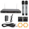 UHF профессиональный беспроводной двойной микрофонный набор для караокесвадьбыпубличных выступлений (США