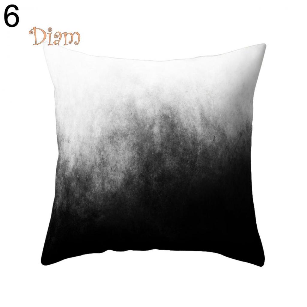 FS Black and White Geometric Throw Pillow Case Square Cushion Cover Soft Waist Rest Accessories