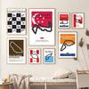 Wall Art Canvas Painting Posters and Prints, Formula 1, Circuit Track, Car GRAND PRIX, Retro Map, Pictures for Living Room Decor