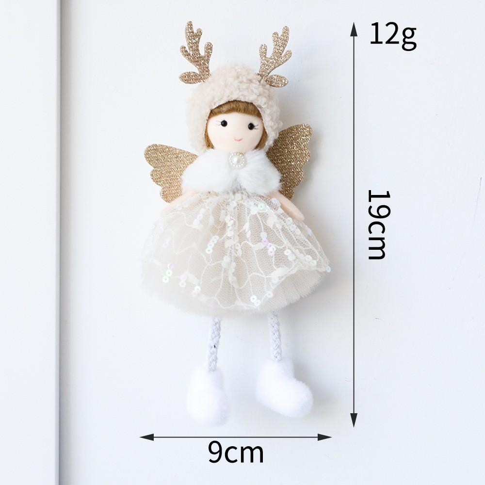 Sitting Elf Doll Angel Pendant Cute Little Girl Christmas Tree Ornaments Hanging Decorations Kids Children Day Gift