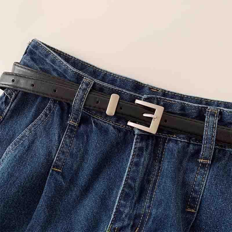 Plus-Size High-Waist Wide-Leg Denim Shorts for Pear-Shaped Women - Summer Slimming Pleated A-Line Hot Pants